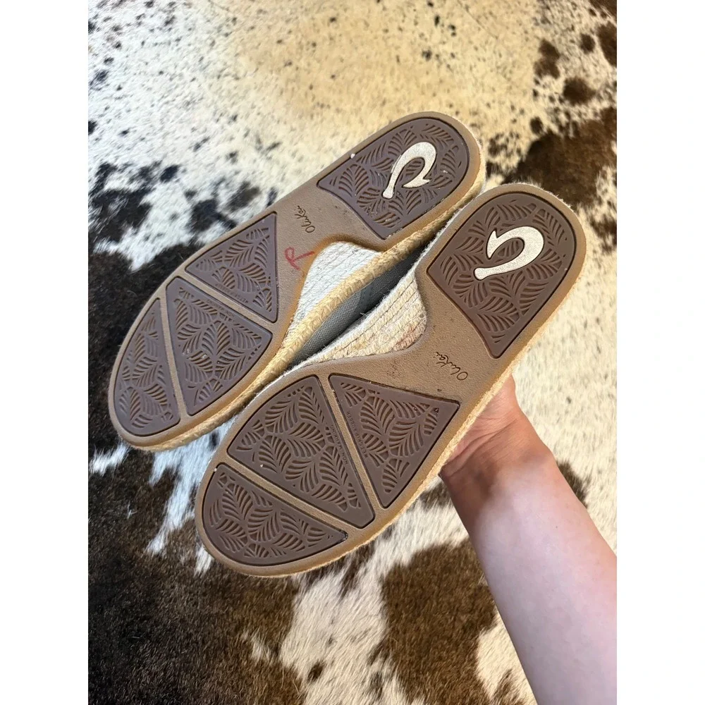 Olukai Kaula Pa'a Kapa Women's Espadrilles Light Blue Size 6.5